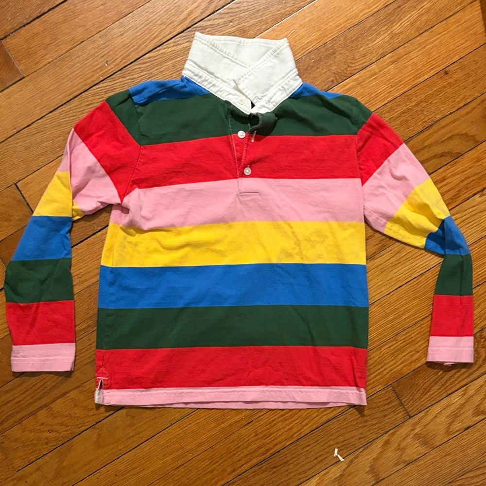 Primary Multicolor Striped Kids Rugby Shirt 8-9